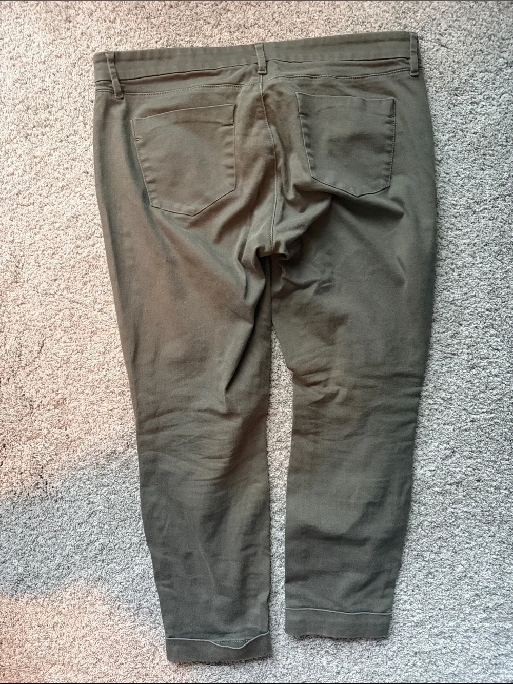 LOFT Olive Green Cropped Tapered Pants